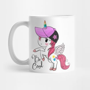 Cool unicorn with a cap. Mug